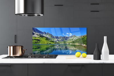 Painel vidro cozinha Paisagem de lago de montanha