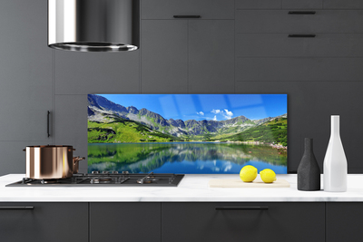 Painel vidro cozinha Paisagem de lago de montanha