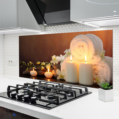 Painel vidro cozinha Velas para banheira