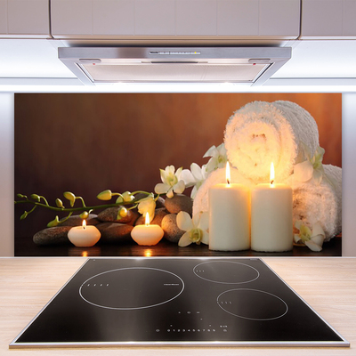 Painel vidro cozinha Velas para banheira