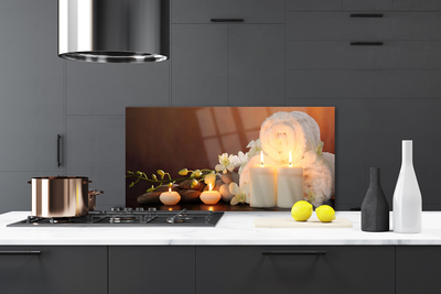 Painel vidro cozinha Velas para banheira