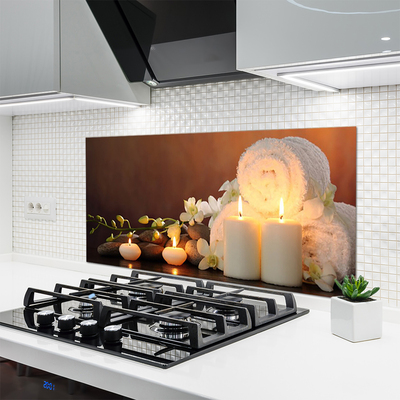 Painel vidro cozinha Velas para banheira