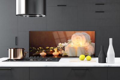 Painel vidro cozinha Velas para banheira