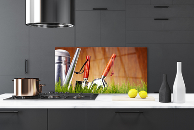 Painel vidro cozinha Ferramentas de grama Natureza