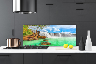 Painel vidro cozinha Paisagem do Lago Cachoeira