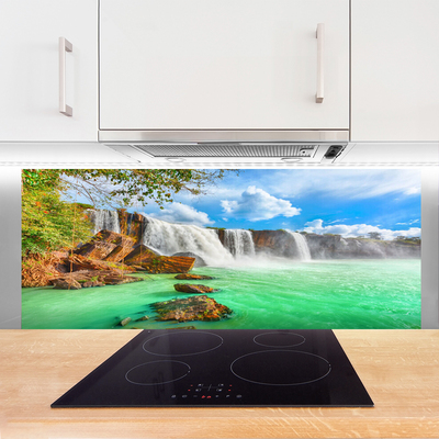 Painel vidro cozinha Paisagem do Lago Cachoeira