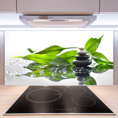 Painel cozinha Arte com Folhas e Pedras
