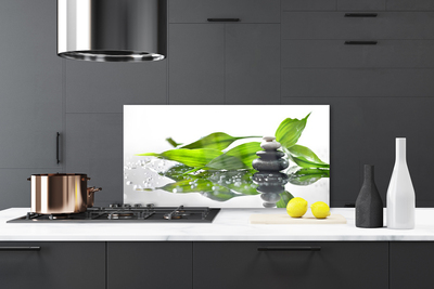 Painel cozinha Arte com Folhas e Pedras