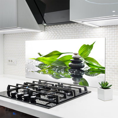 Painel cozinha Arte com Folhas e Pedras