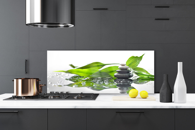 Painel cozinha Arte com Folhas e Pedras