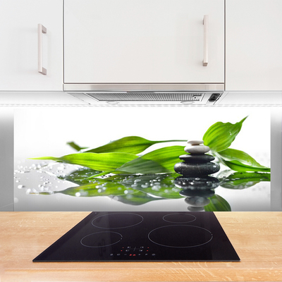Painel cozinha Arte com Folhas e Pedras