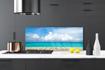 Painel vidro cozinha Paisagem do Píer das Nuvens do Mar