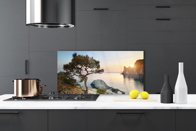 Painel cozinha Paisagem de árvores de lago