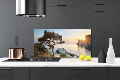 Painel cozinha Paisagem de árvores de lago