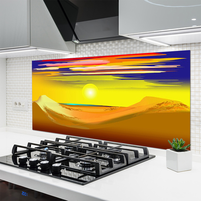 Painel vidro cozinha Arte do Sol do Deserto