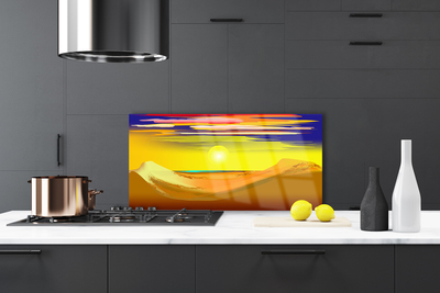 Painel vidro cozinha Arte do Sol do Deserto