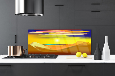 Painel vidro cozinha Arte do Sol do Deserto