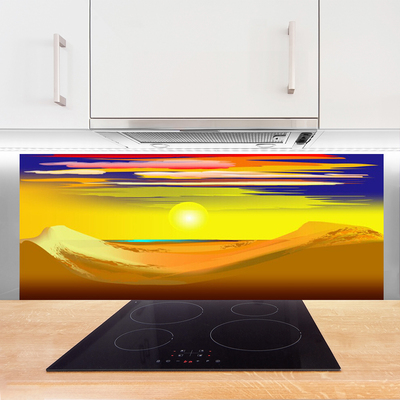 Painel vidro cozinha Arte do Sol do Deserto