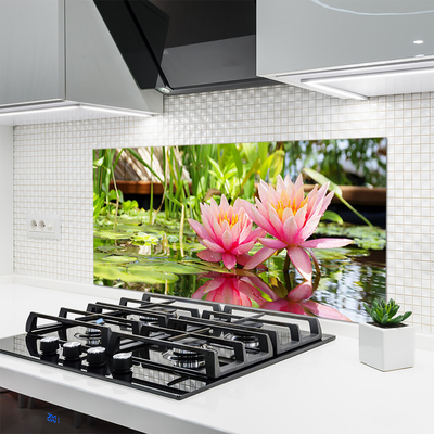 Painel vidro cozinha Flores Planta Natureza