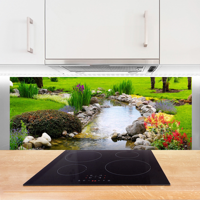 Painel cozinha Jardim Lago Natureza