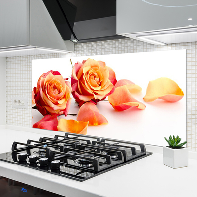 Painel cozinha Planta de flores rosas