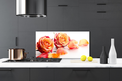 Painel cozinha Planta de flores rosas