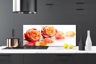 Painel cozinha Planta de flores rosas