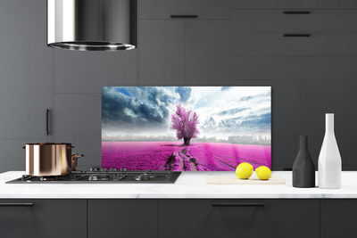 Painel vidro cozinha Natureza da Árvore do Prado