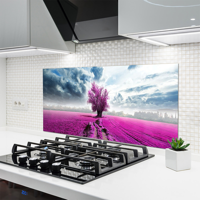 Painel vidro cozinha Natureza da Árvore do Prado