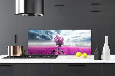 Painel vidro cozinha Natureza da Árvore do Prado