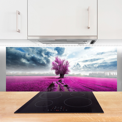 Painel vidro cozinha Natureza da Árvore do Prado