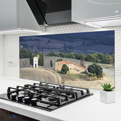 Painel cozinha Paisagem de árvores de prado