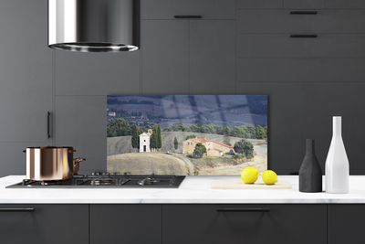 Painel cozinha Paisagem de árvores de prado