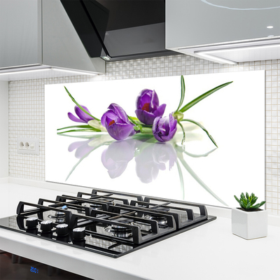 Painel vidro cozinha Flores Planta Natureza