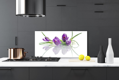Painel vidro cozinha Flores Planta Natureza