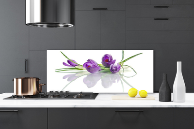 Painel vidro cozinha Flores Planta Natureza