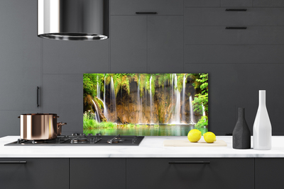 Painel vidro cozinha Cachoeira Lago Natureza