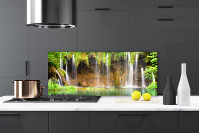 Painel vidro cozinha Cachoeira Lago Natureza