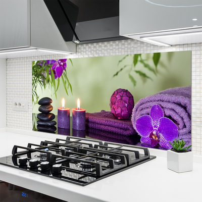 Painel vidro cozinha Pedras Velas Arte