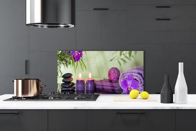 Painel vidro cozinha Pedras Velas Arte