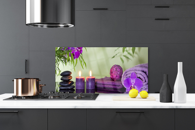 Painel vidro cozinha Pedras Velas Arte