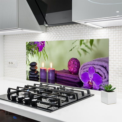 Painel vidro cozinha Pedras Velas Arte