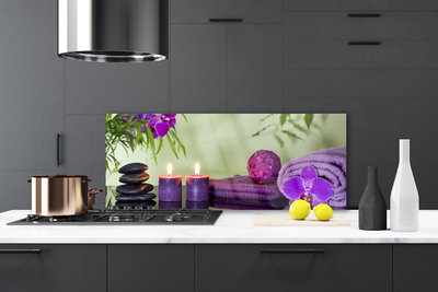 Painel vidro cozinha Pedras Velas Arte