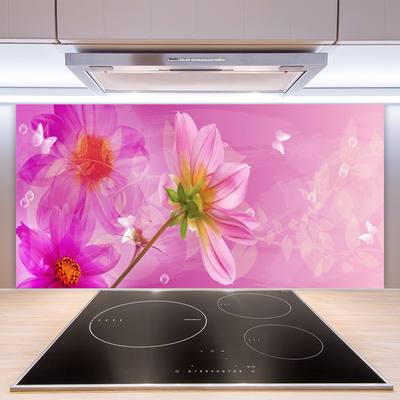 Painel vidro cozinha Flores Planta Natureza