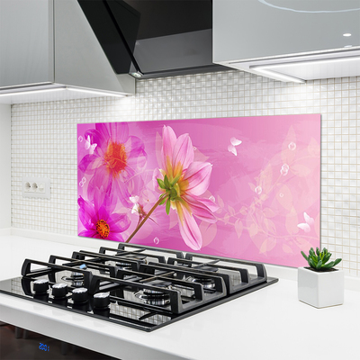 Painel vidro cozinha Flores Planta Natureza