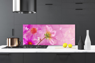 Painel vidro cozinha Flores Planta Natureza