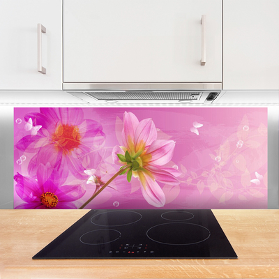 Painel vidro cozinha Flores Planta Natureza