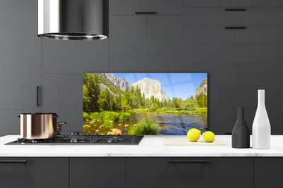 Painel cozinha Lago Montanha Floresta Natureza