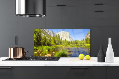 Painel cozinha Lago Montanha Floresta Natureza