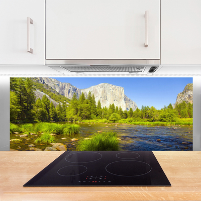 Painel cozinha Lago Montanha Floresta Natureza